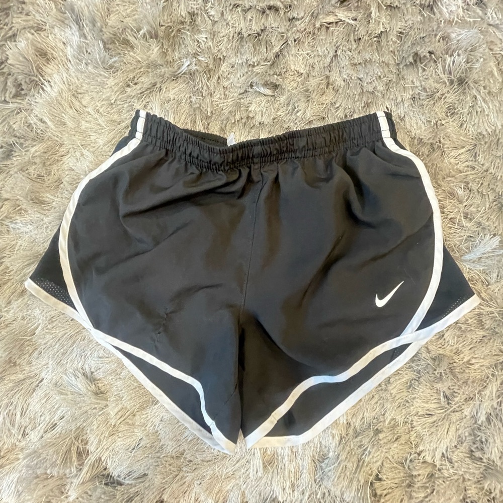 Nike Girls Black and White Athletic Shorts